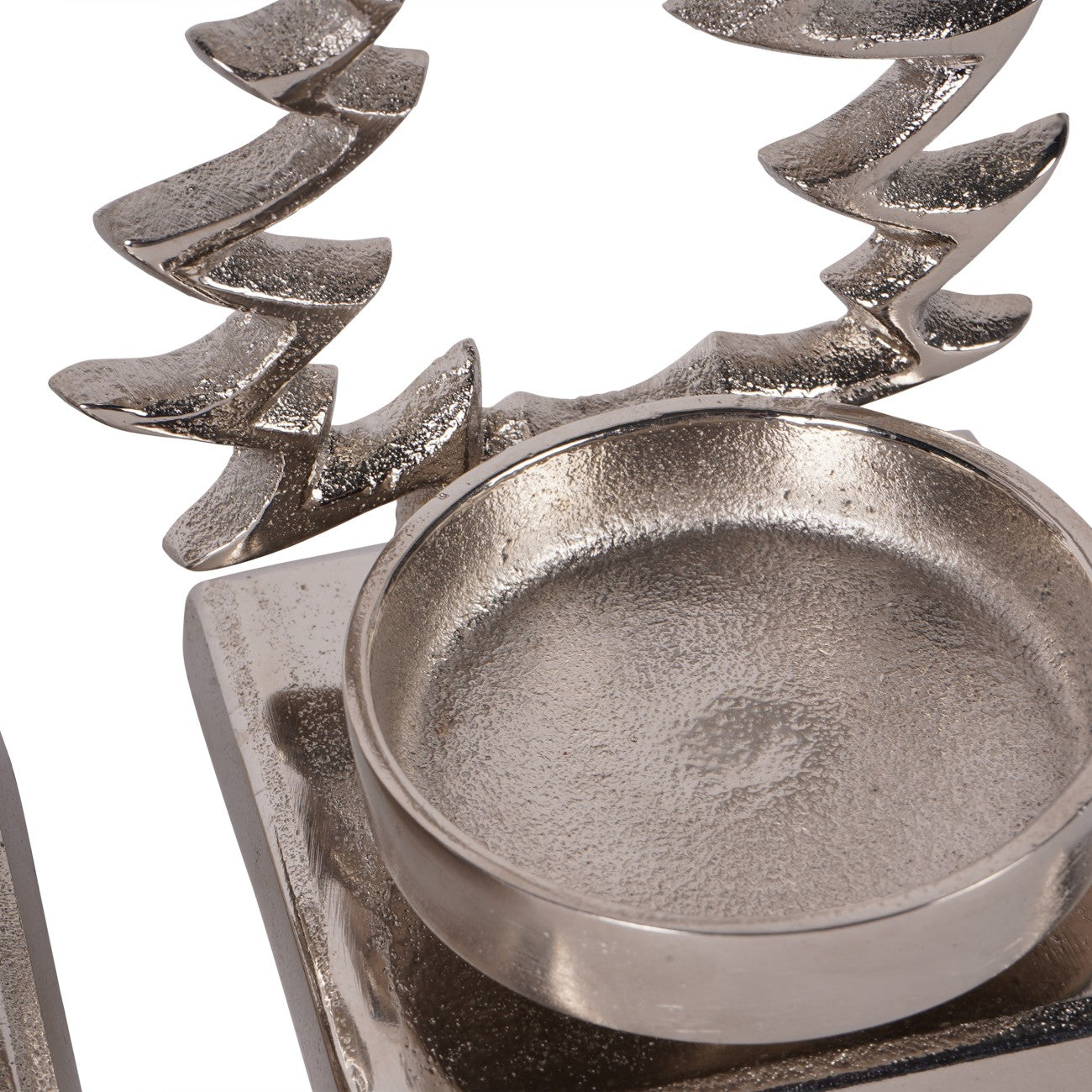 Laura Ashley Set of Festive Aluminium Christmas Tree Silver Tealight Holders